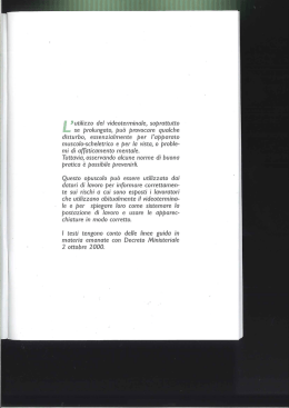 `utilizzo del videoterminale, soprattutto se prolungato, pu&ograve; provocare