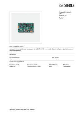 Accessorio memoria video ZVM 711-02 Pagina 1