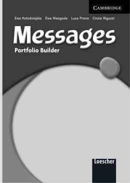 Messages Portfolio Builder - Cambridge University Press