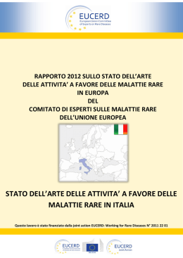 le attivita` a favore delle malattie rare in italia