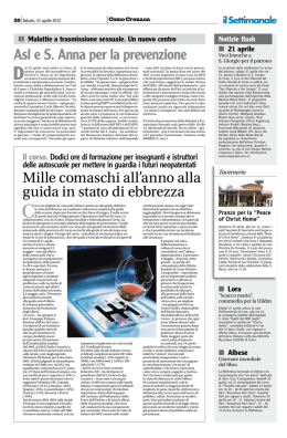 Mille comaschi all`anno alla guida in stato di