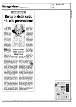 Page 1 Ecl. Gorizia/Isontino Disturbi della vista: Oggi fa tap