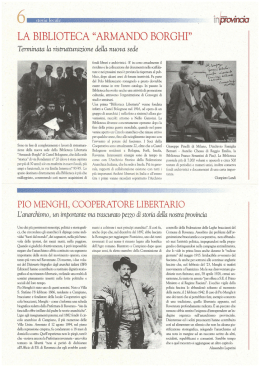 La Biblioteca - Biblioteca Libertaria Armando Borghi