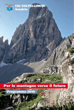 Per le montagne verso il futuro - Club Alpino Italiano Sezione