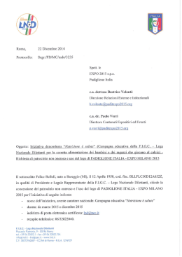 Roma, 22 Dicembre 2014 Protocollo: Segr./FB/MC/mdel3235 Spett