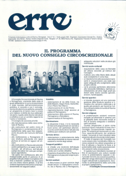 il programma del nuovo consiglio circoscrizionale - erre