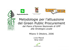 Metodologie per l`attuazione del Green Public Procurement