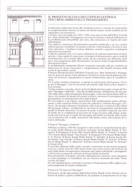 Il Progetto scuola dell`Ufficio centrale per i beni
