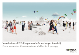 Introduzione al PIP (Programma Informativo per i medici)