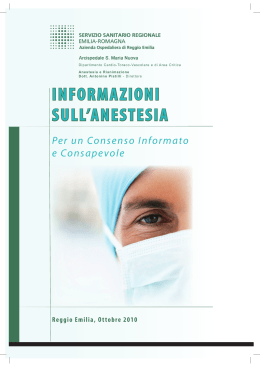 Informazioni sull`anestesia - Azienda Ospedaliera di Reggio Emilia