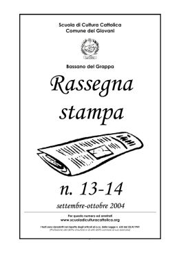 settembre-ottobre 2004 - Scuola di cultura cattolica