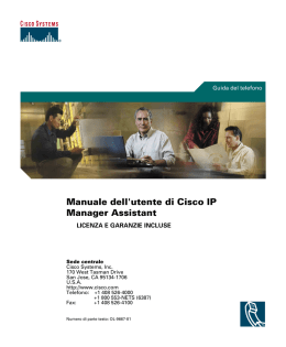 Manuale dell`utente di Cisco Unified CallManager Assistant (Cisco