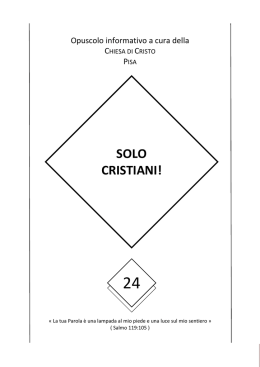 solo cristiani! - Chiesa di Cristo in Pisa