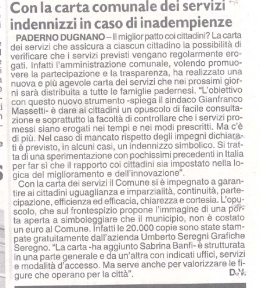 Indennizzi con la Carta dei Servizi - Sito Istituzionale del Comune di