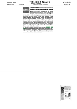 Settimanale Milano ns`kQjl Sanit&agrave; 17-MAG-2011
