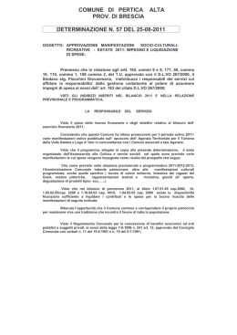 determinazione impegno di spesa manifestazioni