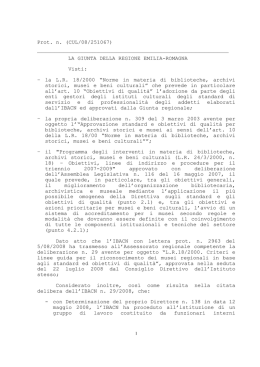 Delibera Giunta Regionale n. 1888/2008 Approvazione criteri e