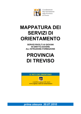 mappatura dei servizi di orientamento