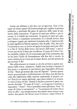 opuscolo comportamentale durante la Messa