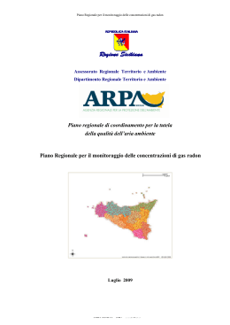 Piano di monitoraggio regionale radon - ARTA