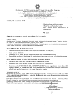 Orientamento Istituto Professionale Besta/Fossati Sondrio