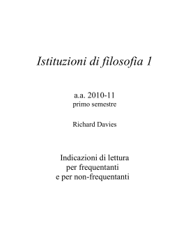 Istituzioni di filosofia 1 - Università degli Studi di Bergamo