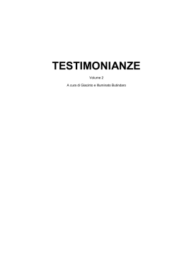 testimonianze - I miei scritti