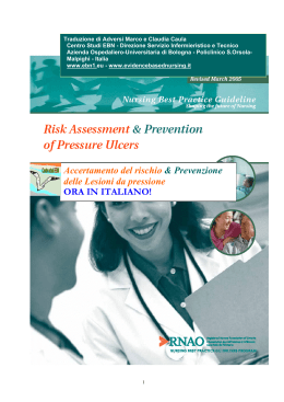 Accertamento del rischio Prevenzione delle Lesioni da pressione