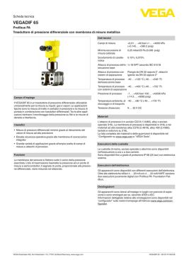 Data sheet - VEGADIF 65 - Profibus PA Trasduttore di pressione