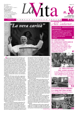 n. 36 18 Ottobre - La vita &ndash; Giornale Cattolico Toscano