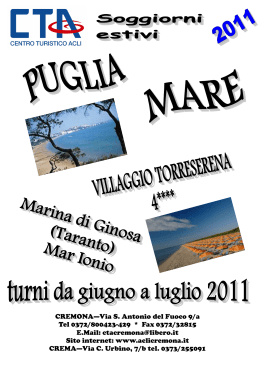Mare Estate, Puglia Torreserena- 2011.pub