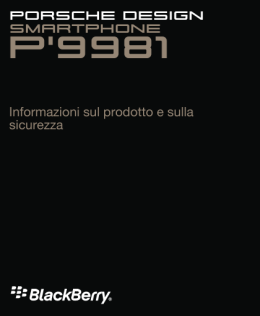 P`9981 - Informazioni sul prodotto e sulla sicurezza