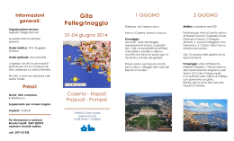Depliant pellegrinaggio a Caserta, Napoli, Pozzuoli, Ercolano, Pompei