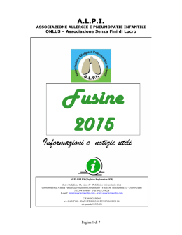 fascicolo fusine 2015 - ALPI - Associazione Allergie e Pneumopatie
