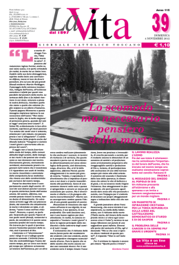 n. 39 4 novembre - La vita &ndash; Giornale Cattolico Toscano