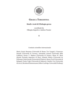 Studi e testi di Filologia greca coordinati da Olimpia