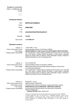 Curriculum - Azienda Ospedaliera di Padova