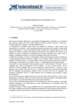 le elezioni regionali in basilicata