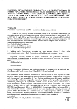 Verbale 2 Valutazione preliminare dei candidati e ammissione alla