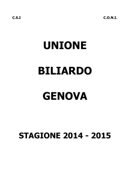 Norme Campionato - Benvenuto in Unione Biliardo Genova