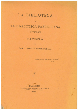 Il Canonico Mondello e la Pinacoteca Fardelliana