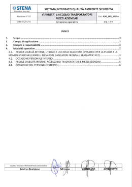 Istruzione IO43_003 Viabilit&agrave; e accesso trasportatori, mezzi aziendali