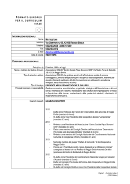 Curriculum vitae - Fondazione E 35