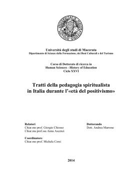Tratti della pedagogia spiritualista in Italia durante l`«età del