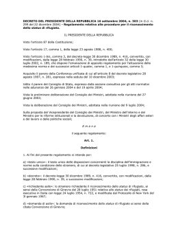 DECRETO DEL PRESIDENTE DELLA REPUBBLICA 16 settembre