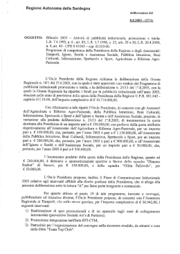 Delibera del 8 agosto 2003, n. 27/1 [file ]