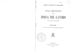 Sull`impianto di una borsa del lavoro in Bologna