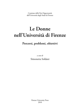 Le Donne nell`Universit&agrave; di Firenze