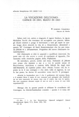 la vocazione dell`uomo: capace di dio, beato in dio