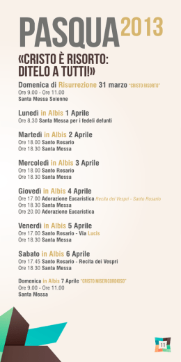 opuscolo pasqua 2013 - Parrocchia Sacro Cuore